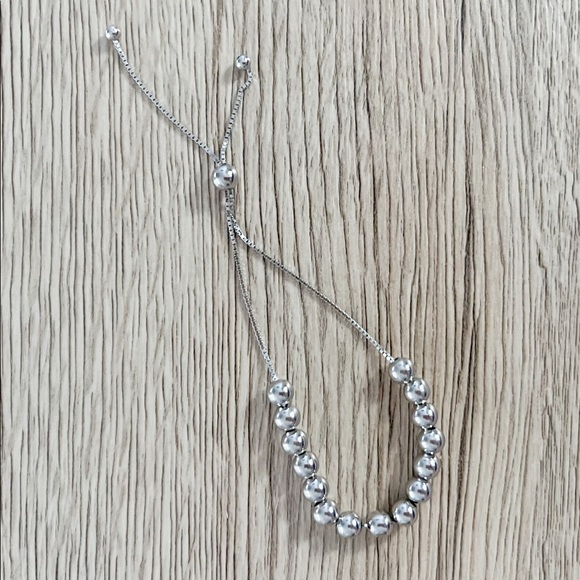 Sterling Silver Beaded Adjustable Bracelet - Picture 1 of 2